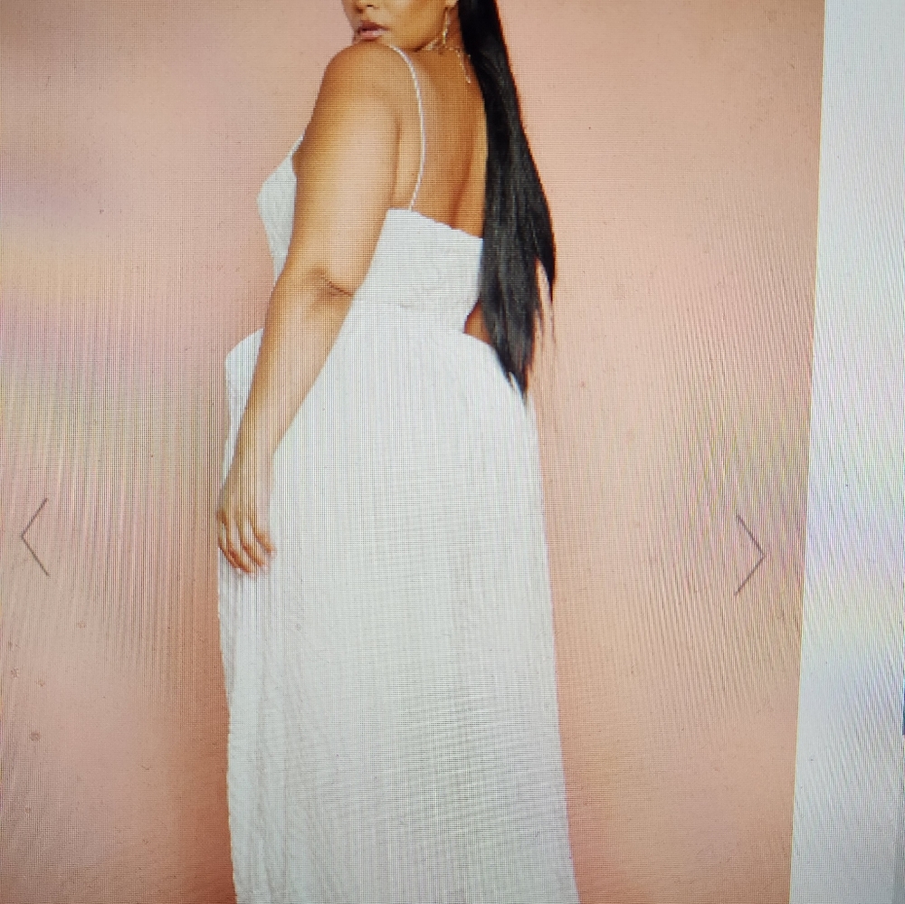 White Devore Cup Detail Wide Leg Jumpsuit